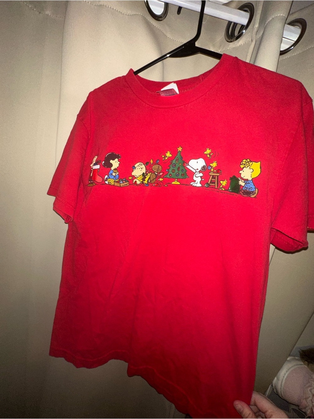 VTG 90s peanuts snoopy holiday Christmas red T shirt women’s size medium
